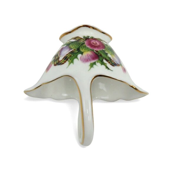 ROCKINGHAM BASKET Miniature Ceramic With Floral Thistle England Vintage 4" - Picture 9 of 10